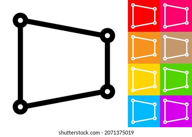 Perspective Tool. Transformation Tool. Line Icon With Different Color Background.