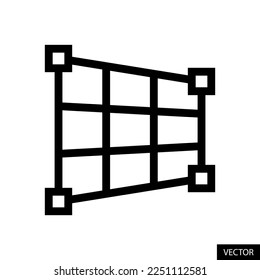 Perspective tool vector icon in line style design for website, app, UI, isolated on white background. Editable stroke. EPS 10 vector illustration.