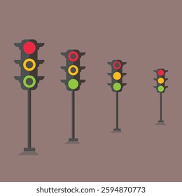 Perspective Traffic Lights: A Digital Illustration of Depth and Urban Infrastructure