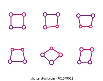 perspective vector icons on white