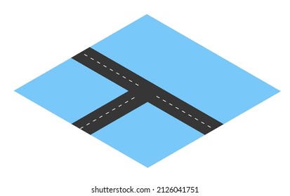 Vista de perspectiva desde arriba al mapa de la ciudad del barrio de la intersección de la autopista de las calles paisaje urbano