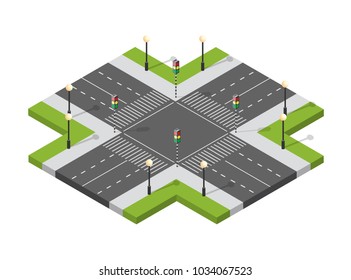 Perspective view from above to the city quarter of the highway intersection of streets urban landscape view town infrastructure
