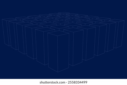 Perspective view of abstract city contour. Vector illustration