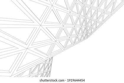 Perspektiven der abstrakten modernen Architektur mit dreieckiger Vektorgrafik