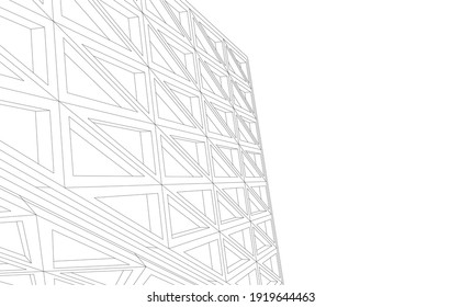 Perspektiven der abstrakten modernen Architektur mit dreieckiger Vektorgrafik