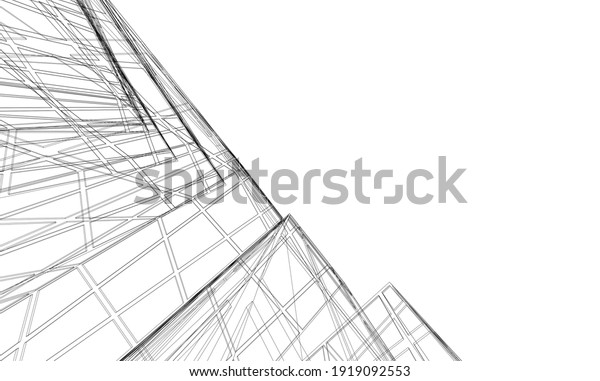 Perspective View Abstract Modern Architecture Vector Stock Vector ...