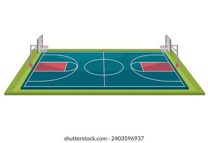 Perspective view of basketball court - Vector illustration