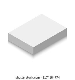 perspective view of blank vector box with shadow isolated on white background