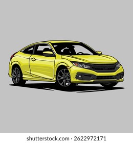 Perspective view car illustration for conceptual design