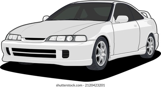 Perspective view car vector illustration for conceptual design