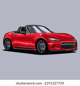 Perspective view car vector illustration for conceptual design