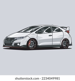 Perspective view car vector illustration for conceptual design

