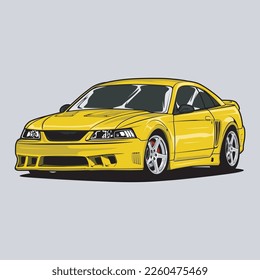 Perspective view car vector illustration for conceptual design
