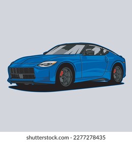 Perspective view car vector illustration for conceptual design