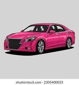 Perspective view car vector illustration for conceptual design