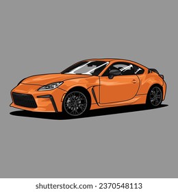 Perspective view car vector illustration for conceptual design