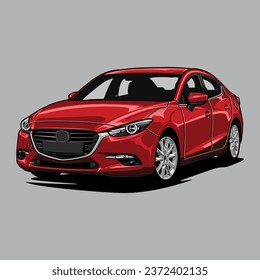 Perspective view car vector illustration for conceptual design