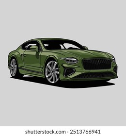 Perspective view car vector illustration for conceptual design