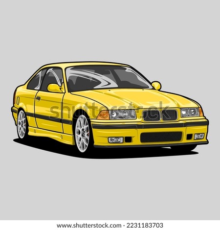 Perspective view car vector illustration for conceptual design