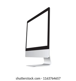 Perspective view computer dekstop isolated on white