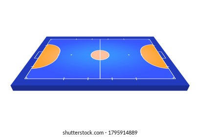 Perspective view Field for futsal. Orange Outline of lines futsal field Vector illustration. Vector illustration