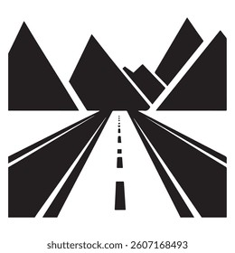 Perspective View of a Highway Road.