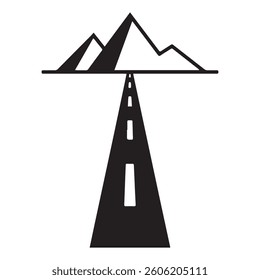Perspective View of a Highway Road Nd hill