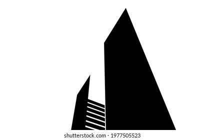 Perspective view of modern architecture vector 3d illustration