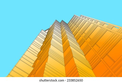 perspective view of modern building in vector 
