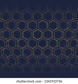 Perspective view on honeycomb. Hexagon pattern background. Isometric geometry