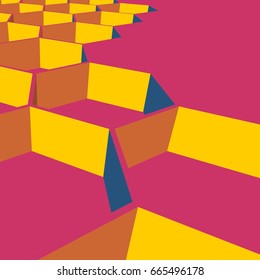 Perspective view on honeycomb. Hexagon pattern background. Isometric geometry