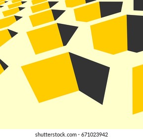 Perspective view on honeycomb. Hexagon pattern background. Isometric geometry