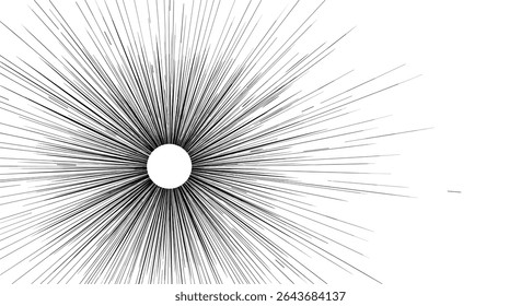 A Perspective View of Rays in Abstract Representation Depicting Light or Speed Concept