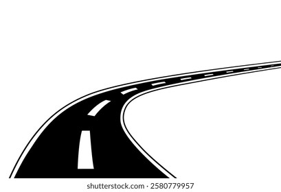 Perspective view of road going far away. Empty highway, Traveling, trip, forward movement, future concept.