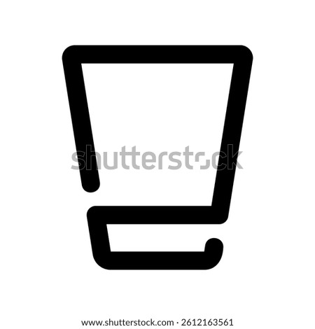 Perspective View Short Drinking Glass Line Art Bar Beverage Symbol