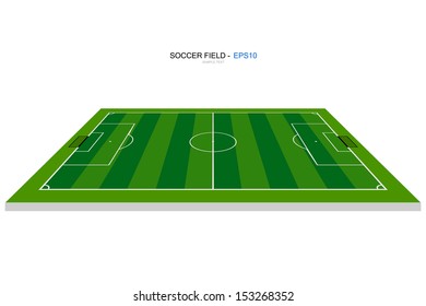 Perspective view of soccer field or football field - Vector illustration