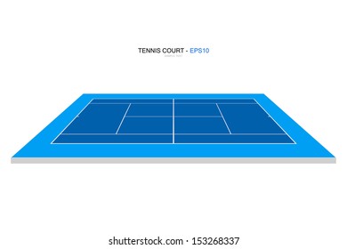 Perspective view of tennis court - Vector illustration