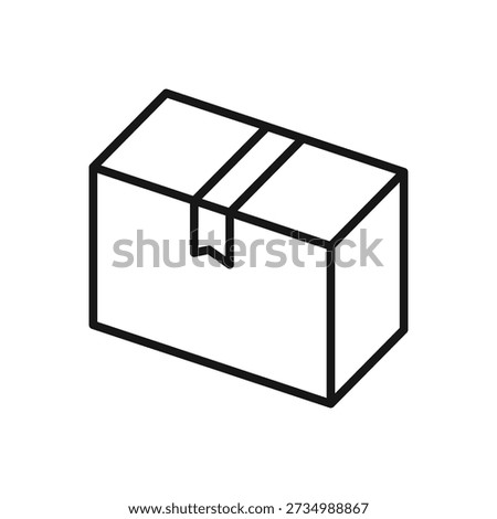Perspective view of a thin sealed cardboard parcel