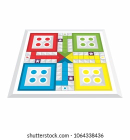 Perspective view of various family game board, ludo.