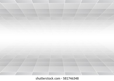 Perspective White And Grey Color Background. Vector Illustration. Abstract