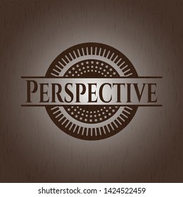 Perspective wood icon or emblem. Vector Illustration.