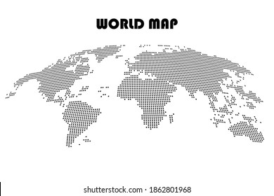 
Perspective world map infographics. Modern perspective world map with graphic design of pins. International world map. Creative global map concept.