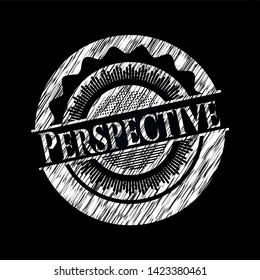 Perspective written on a chalkboard. Vector Illustration. Detailed.
