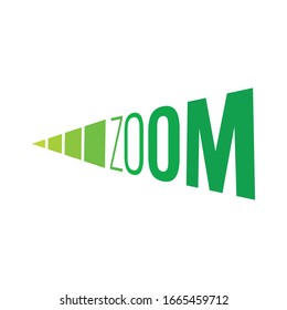 Perspective zoom word on white background. zoom logo