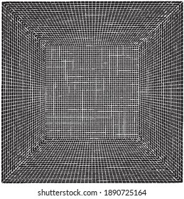 perspektivischer Hintergrund, schwarz-weißer Vektorgrafik 