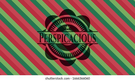 Perspicacious christmas colors emblem. Vector Illustration. Detailed.
