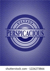 Perspicacious emblem with jean texture