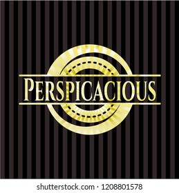 Perspicacious gold shiny emblem