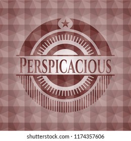 Perspicacious red seamless polygonal badge.