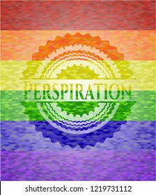 Perspiration on mosaic background with the colors of the LGBT flag